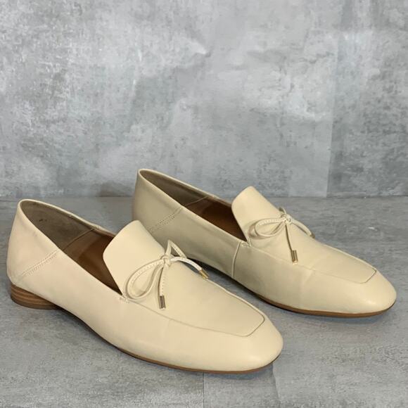 AEROSOLES Off White Mila Round-Toe Slip-On Stacked Block Heel Loafers SZ 9.5 - Picture 1 of 7